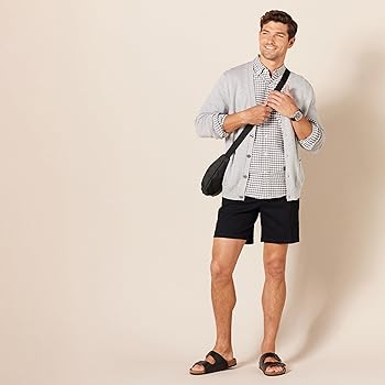 Amazon.com: Amazon Essentials Mens Slim-Fit 7 Stretch Chino Short